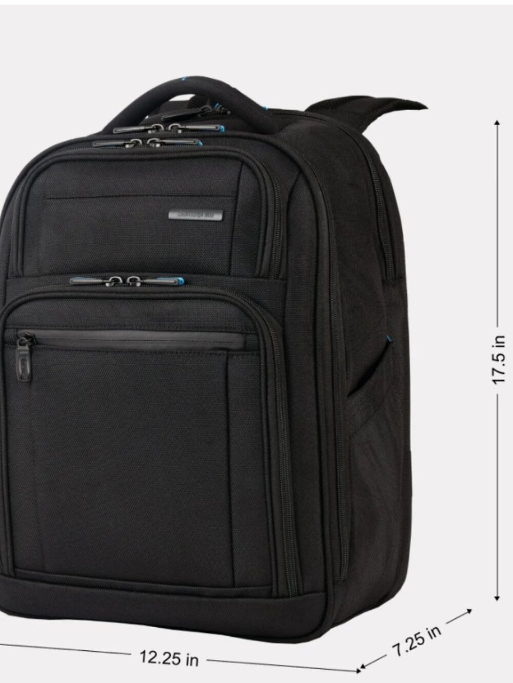 Samsonite Novex Laptop Backpack | Black | Fits 15.6" Laptop | 23L | Blue Accents